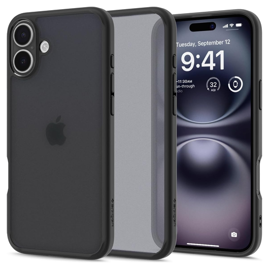 Spigen Ultra Hybrid Apple iPhone 16 Plus Hoesje Back Cover Frost Zwart afbeelding 1