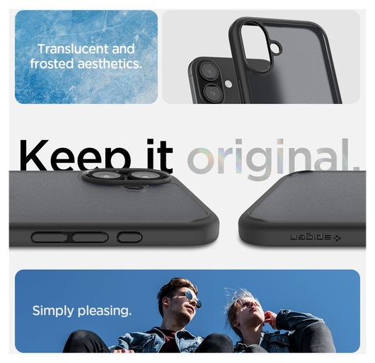 Spigen Ultra Hybrid Apple iPhone 16 Plus Hoesje Back Cover Frost Zwart afbeelding 2
