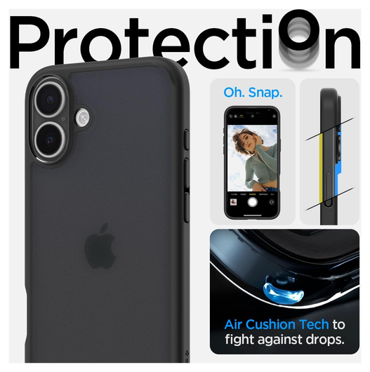 Spigen Ultra Hybrid Apple iPhone 16 Plus Hoesje Back Cover Frost Zwart afbeelding 4