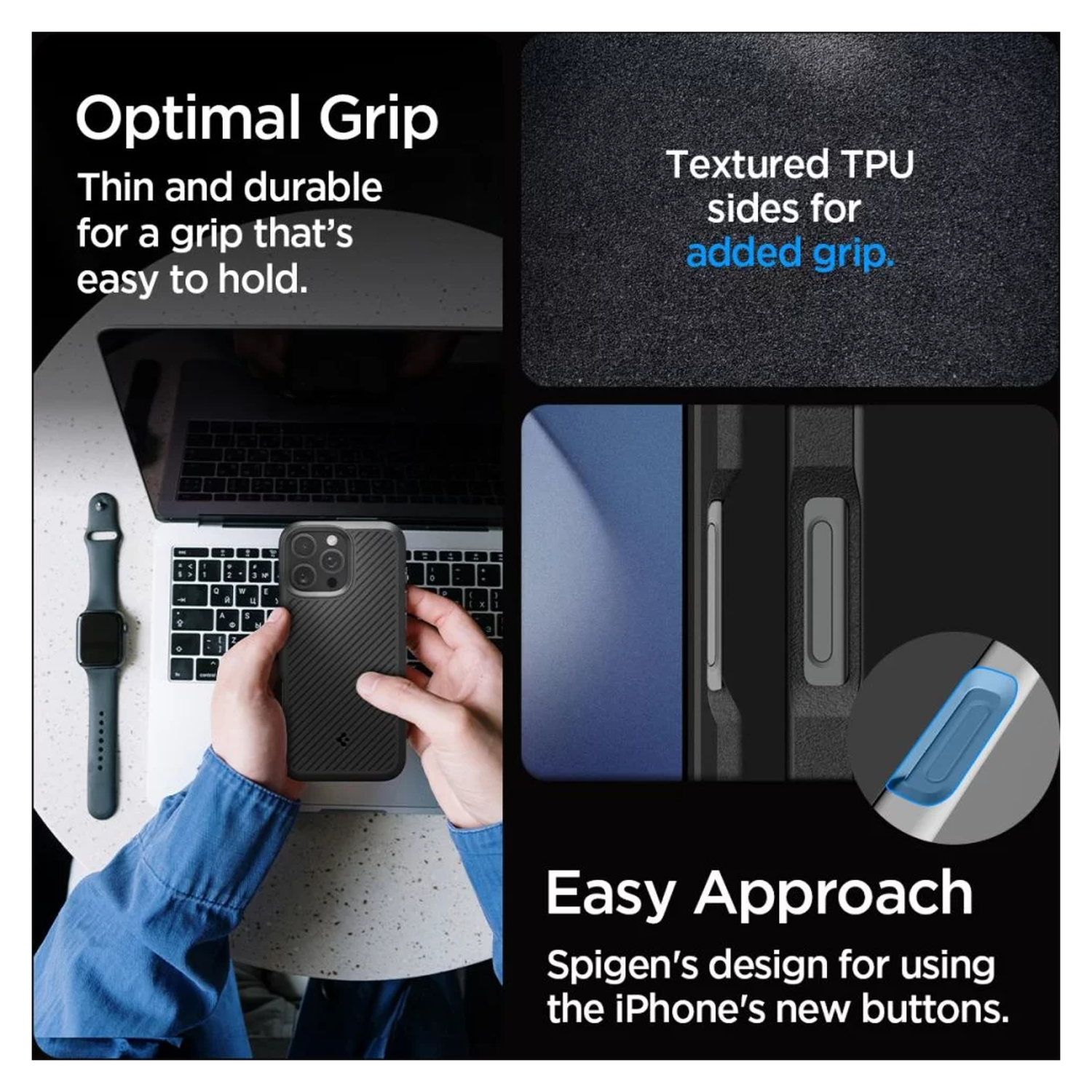 Spigen Core Armor Apple iPhone 16 Pro Max Hoesje Back Cover Zwart afbeelding 3