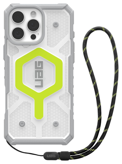 UAG Pathfinder Clear iPhone 16 Pro Max Hoesje MagSafe met Koord Neon afbeelding 1