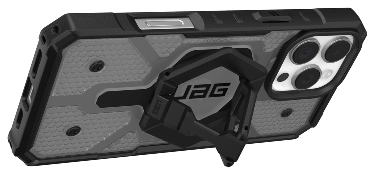 UAG Pathfinder Clear MagSafe iPhone 16 Pro Max Hoesje Ash + Ring Standaard Zwart afbeelding 2
