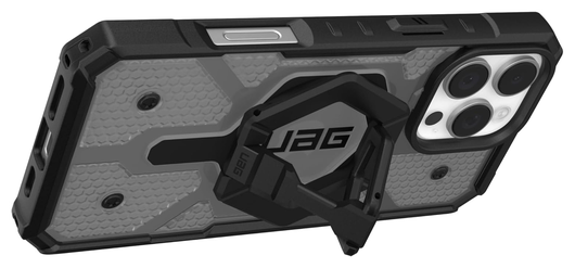 UAG Pathfinder Clear MagSafe iPhone 16 Pro Max Hoesje Ash + Ring Standaard Zwart afbeelding 2