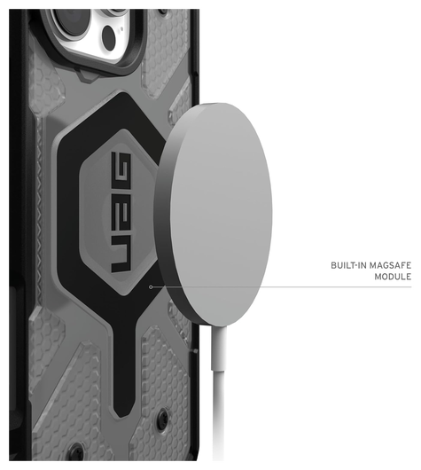 UAG Pathfinder Clear MagSafe iPhone 16 Pro Max Hoesje Ash + Ring Standaard Zwart afbeelding 4