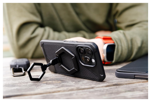 UAG Pathfinder Clear MagSafe iPhone 16 Pro Max Hoesje Ash + Ring Standaard Zwart afbeelding 6