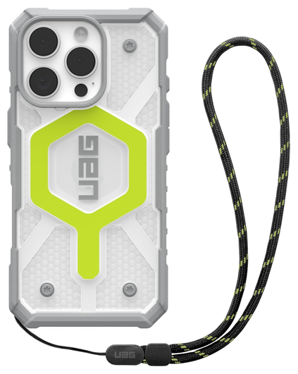 UAG Pathfinder Clear iPhone 16 Pro Hoesje MagSafe met Koord Neon afbeelding 1