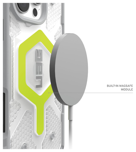 UAG Pathfinder Clear iPhone 16 Pro Hoesje MagSafe met Koord Neon afbeelding 3