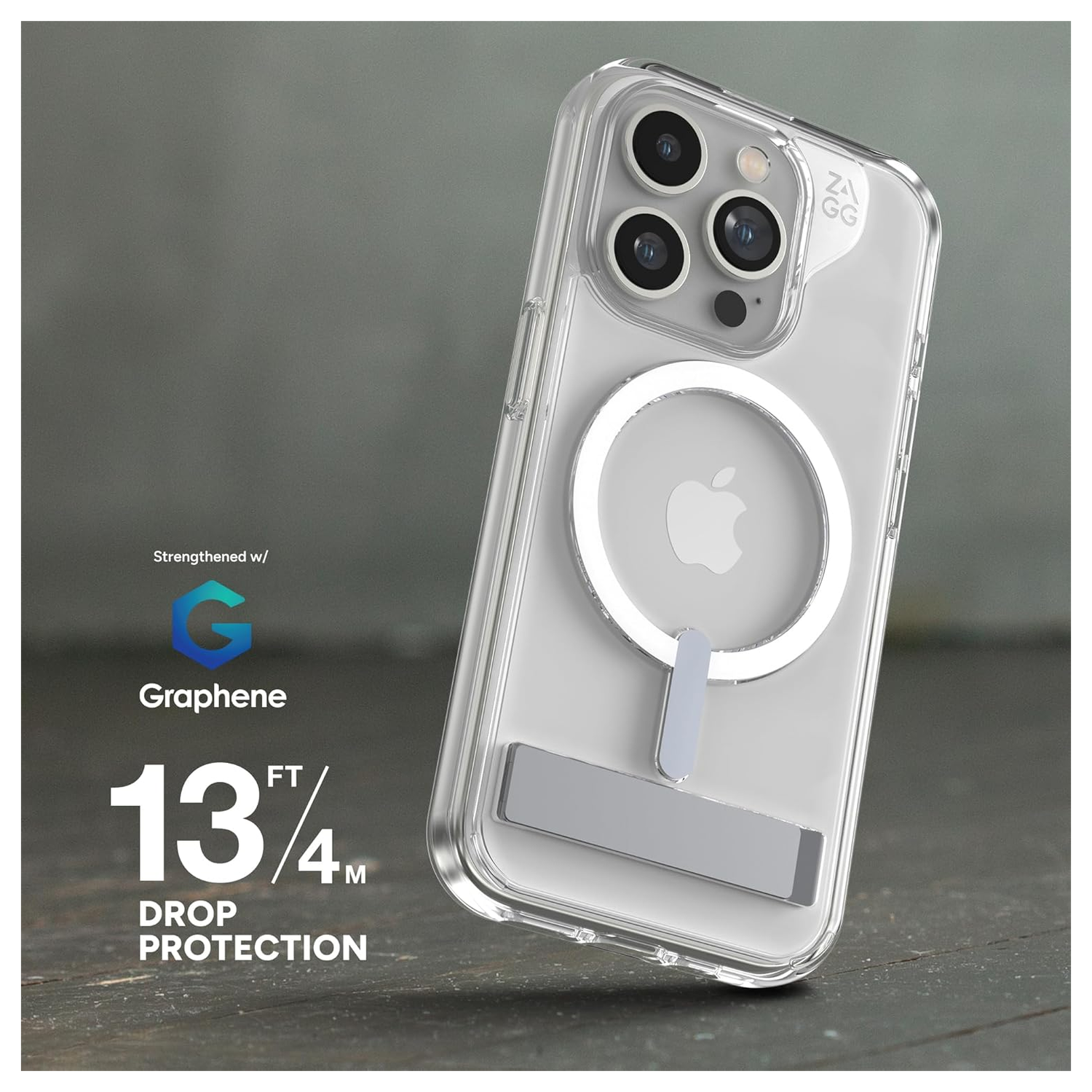 ZAGG Crystal Palace Snap Kickstand Apple iPhone 15 Pro Hoesje MagSafe Clear afbeelding 8