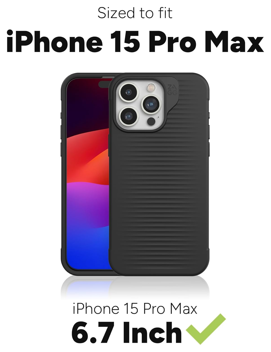 ZAGG Luxe Apple iPhone 15 Pro Max Hoesje Back Cover 3M Valbescherming Zwart afbeelding 5