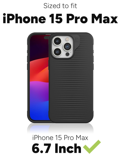 ZAGG Luxe Apple iPhone 15 Pro Max Hoesje Back Cover 3M Valbescherming Zwart afbeelding 5