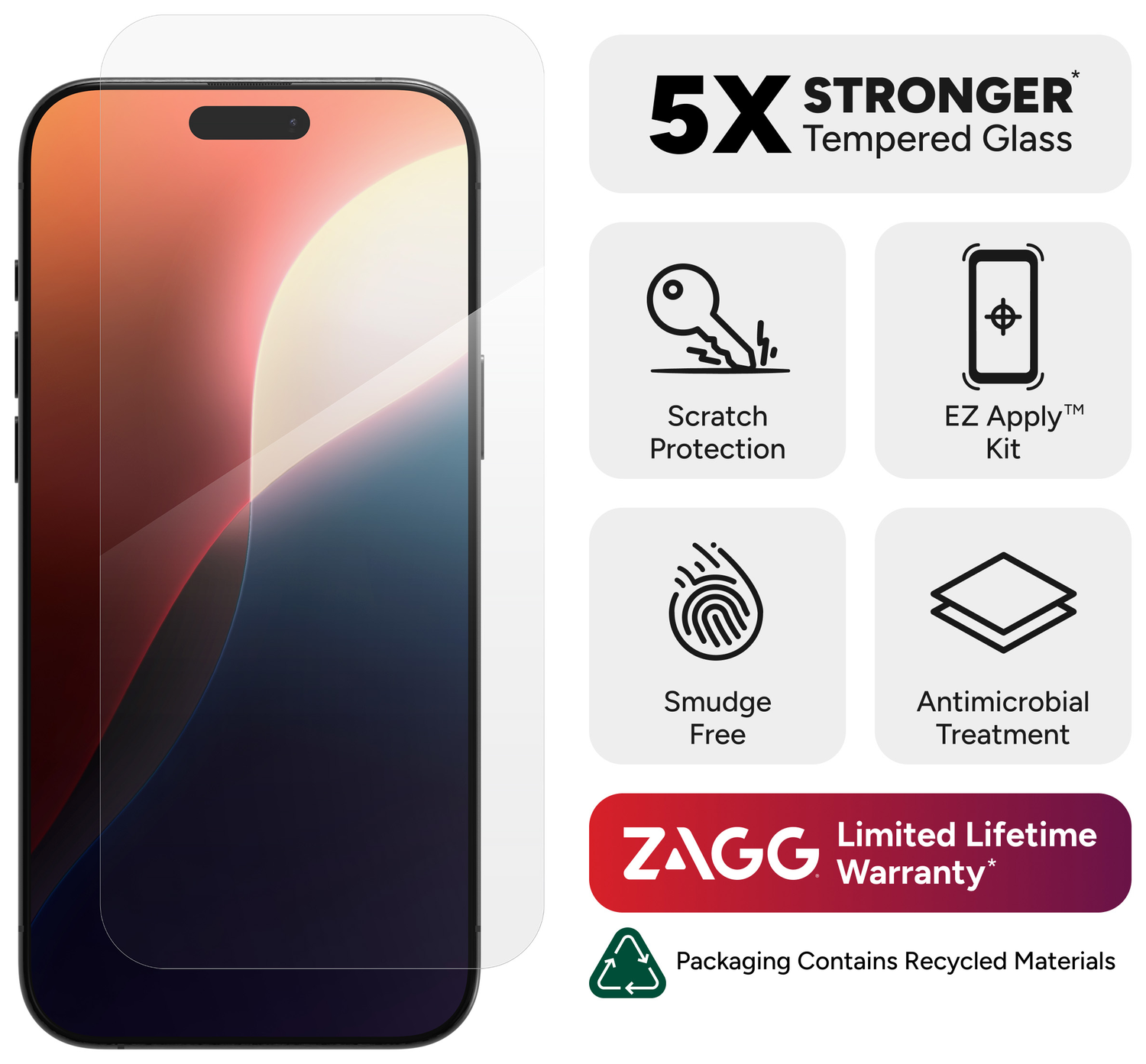 ZAGG InvisibleShield Glass+ iPhone 16 Pro Max Screen Protector afbeelding 3