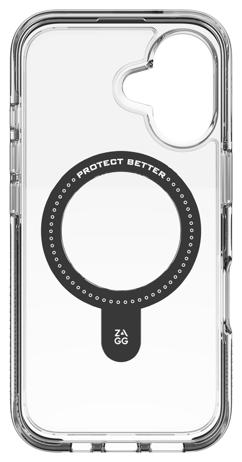 ZAGG Santa Cruz Snap Apple iPhone 16 Hoesje MagSafe Back Cover Transparant Zwart afbeelding 1
