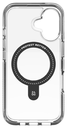 ZAGG Santa Cruz Snap Apple iPhone 16 Hoesje MagSafe Back Cover Transparant Zwart afbeelding 1