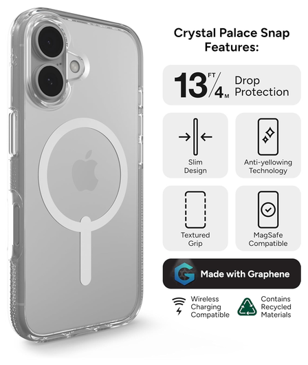 ZAGG Crystal Palace Snap Apple iPhone 16 Hoesje MagSafe Back Cover Transparant afbeelding 2