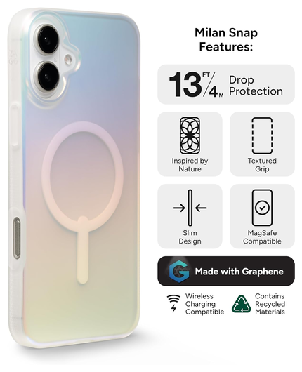 ZAGG Milan Snap Apple iPhone 16 Plus Hoesje MagSafe Back Cover Iridescent afbeelding 2