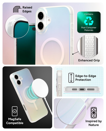 ZAGG Milan Snap Apple iPhone 16 Plus Hoesje MagSafe Back Cover Iridescent afbeelding 4