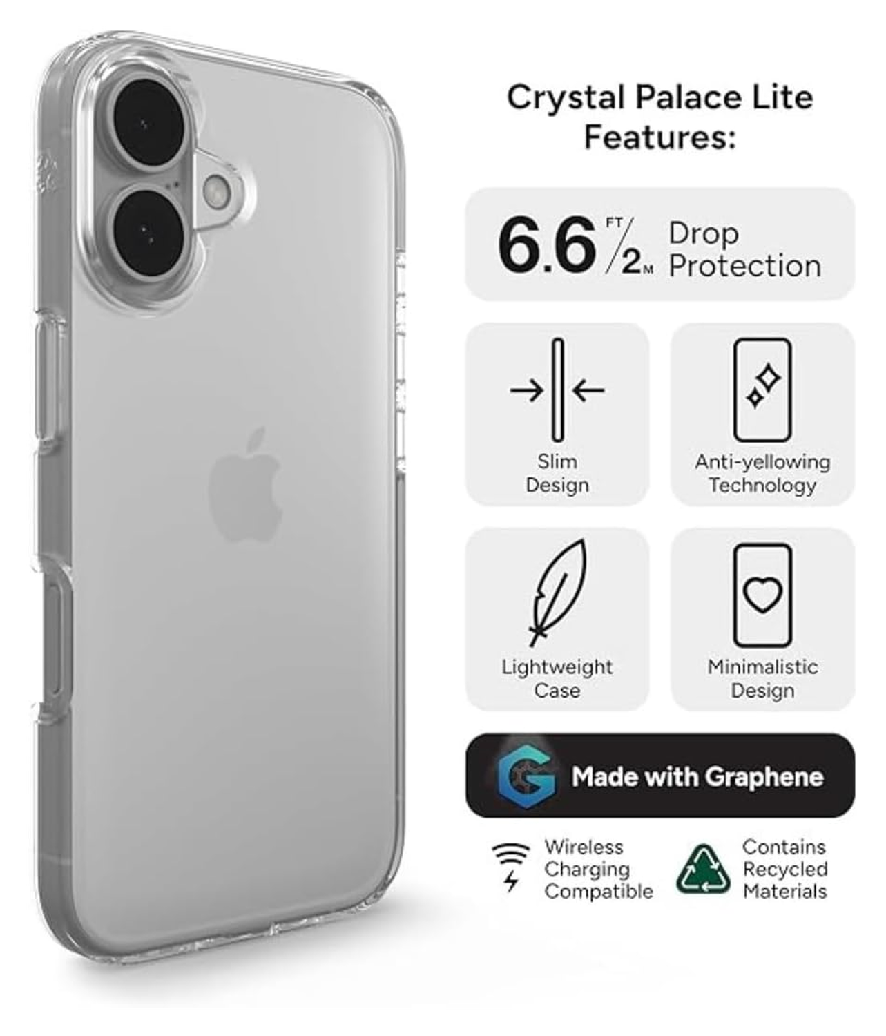 ZAGG Crystal Palace Apple iPhone 15 Plus Hoesje 4M DropProof Transparant afbeelding 2