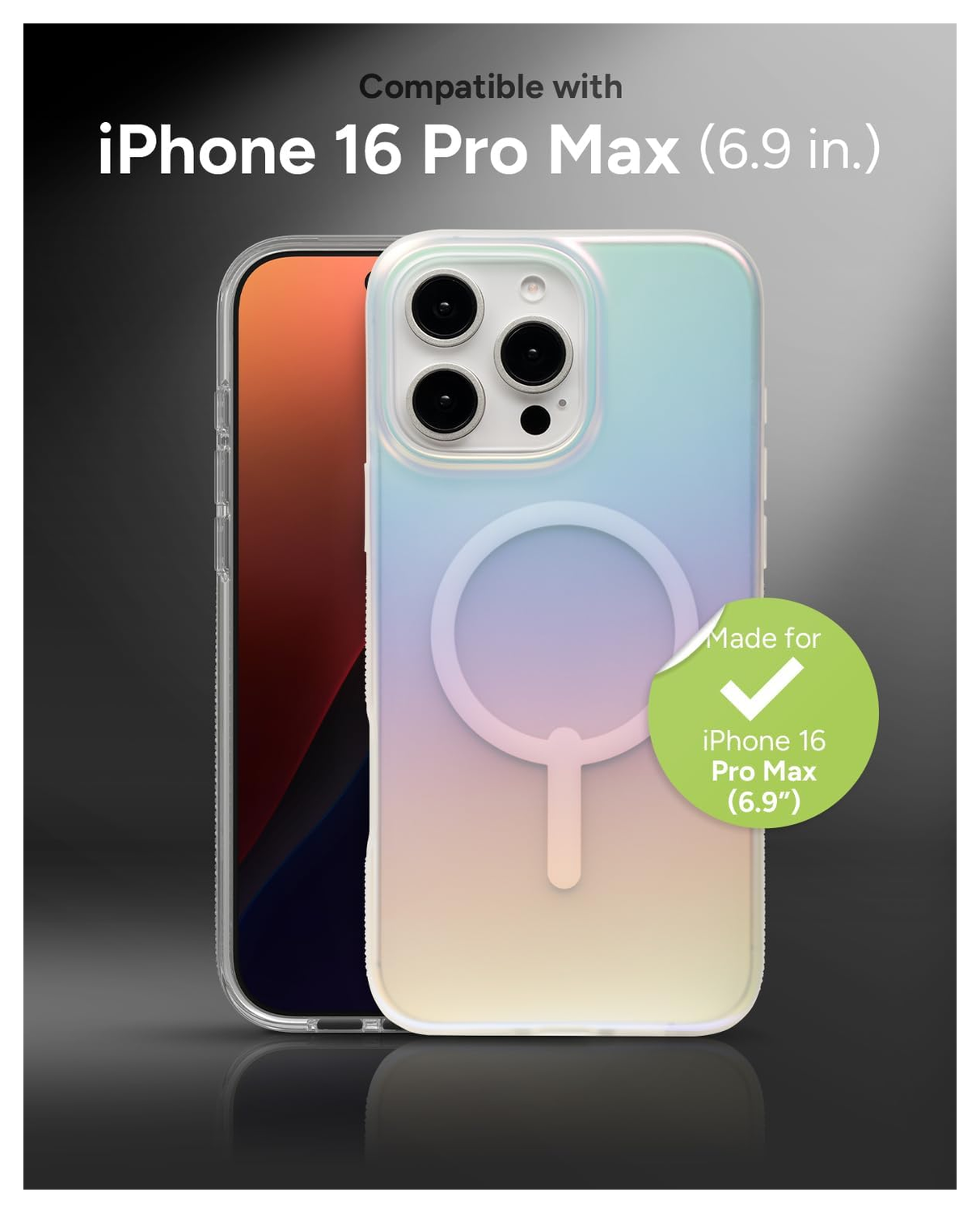 ZAGG Milan Snap Apple iPhone 16 Pro Max Hoesje MagSafe Back Cover Iridescent afbeelding 6