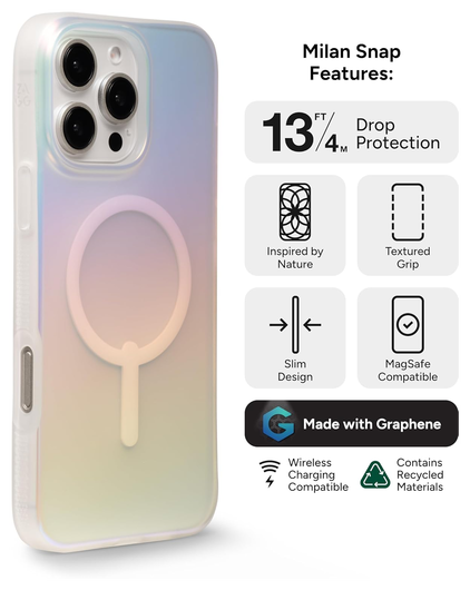 ZAGG Milan Snap Apple iPhone 16 Pro Max Hoesje MagSafe Back Cover Iridescent afbeelding 2