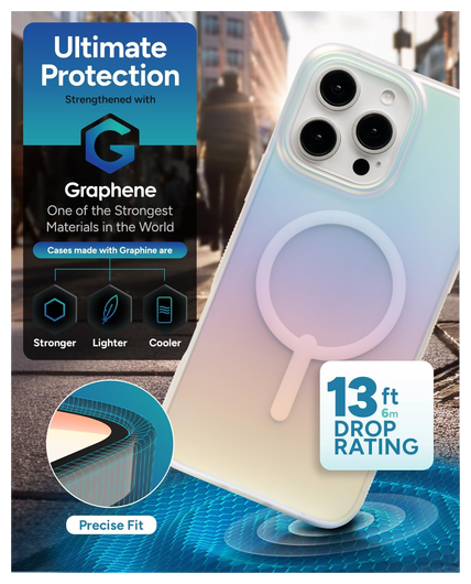 ZAGG Milan Snap Apple iPhone 16 Pro Max Hoesje MagSafe Back Cover Iridescent afbeelding 3