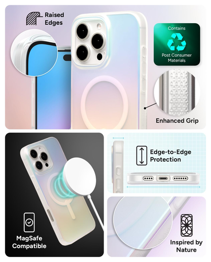 ZAGG Milan Snap Apple iPhone 16 Pro Max Hoesje MagSafe Back Cover Iridescent afbeelding 4