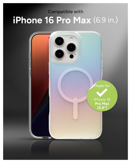 ZAGG Milan Snap Apple iPhone 16 Pro Max Hoesje MagSafe Back Cover Iridescent afbeelding 6