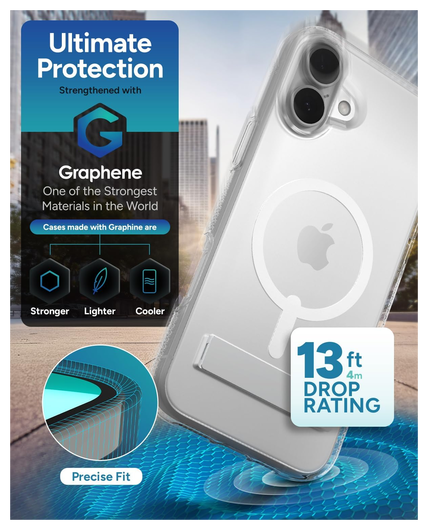 ZAGG Crystal Palace Snap Kickstand iPhone 16 Plus Hoesje MagSafe Transparant afbeelding 5