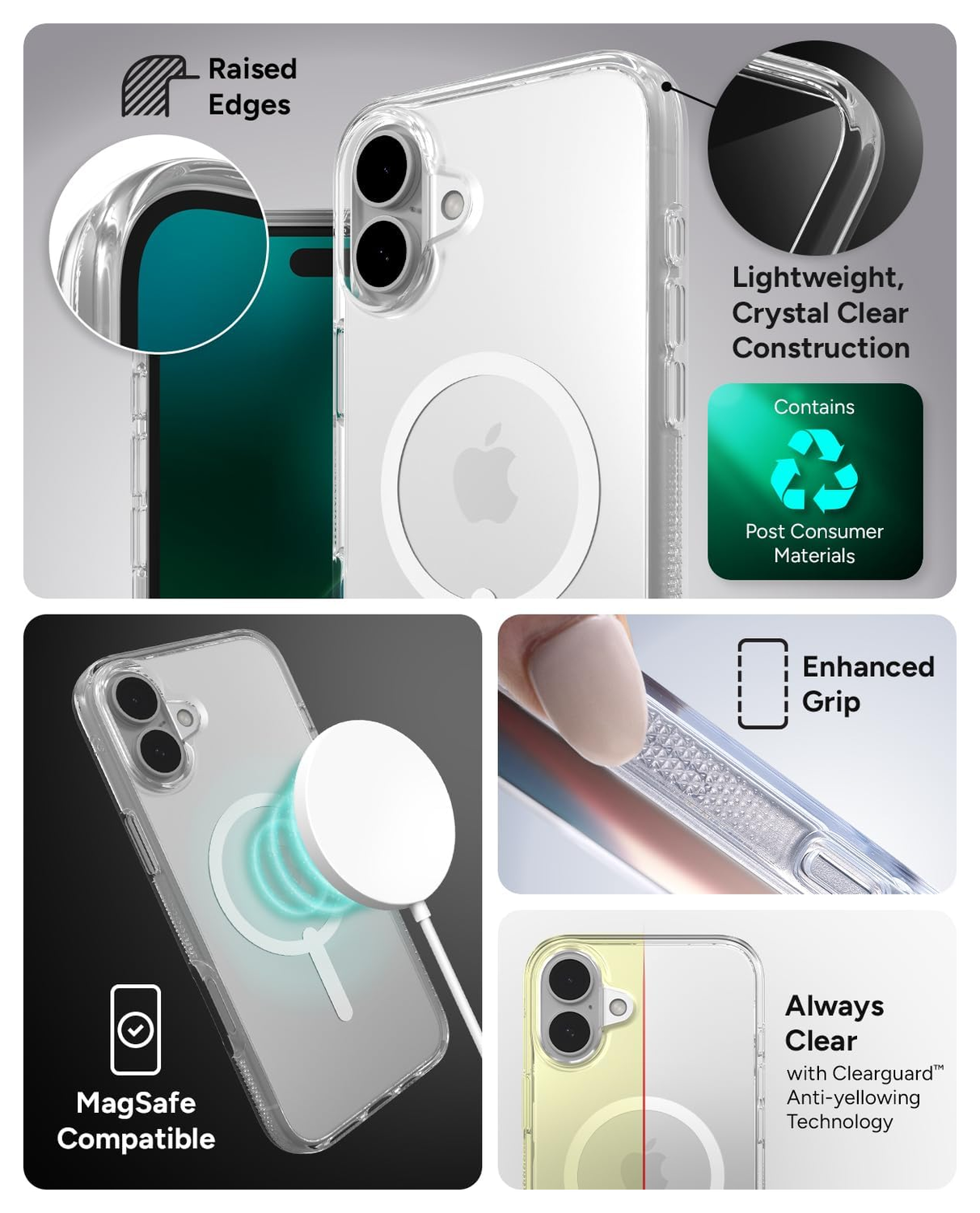 ZAGG Crystal Palace Snap iPhone 16 Plus Hoesje MagSafe Back Cover Transparant afbeelding 4