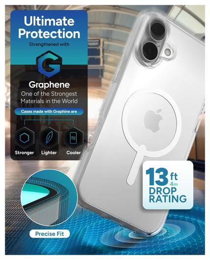 ZAGG Crystal Palace Snap iPhone 16 Plus Hoesje MagSafe Back Cover Transparant afbeelding 3