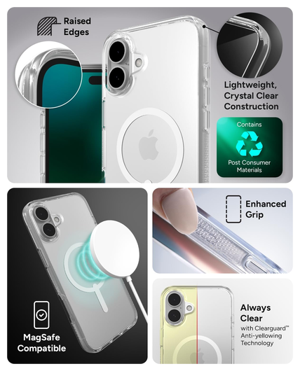 ZAGG Crystal Palace Snap iPhone 16 Plus Hoesje MagSafe Back Cover Transparant afbeelding 4
