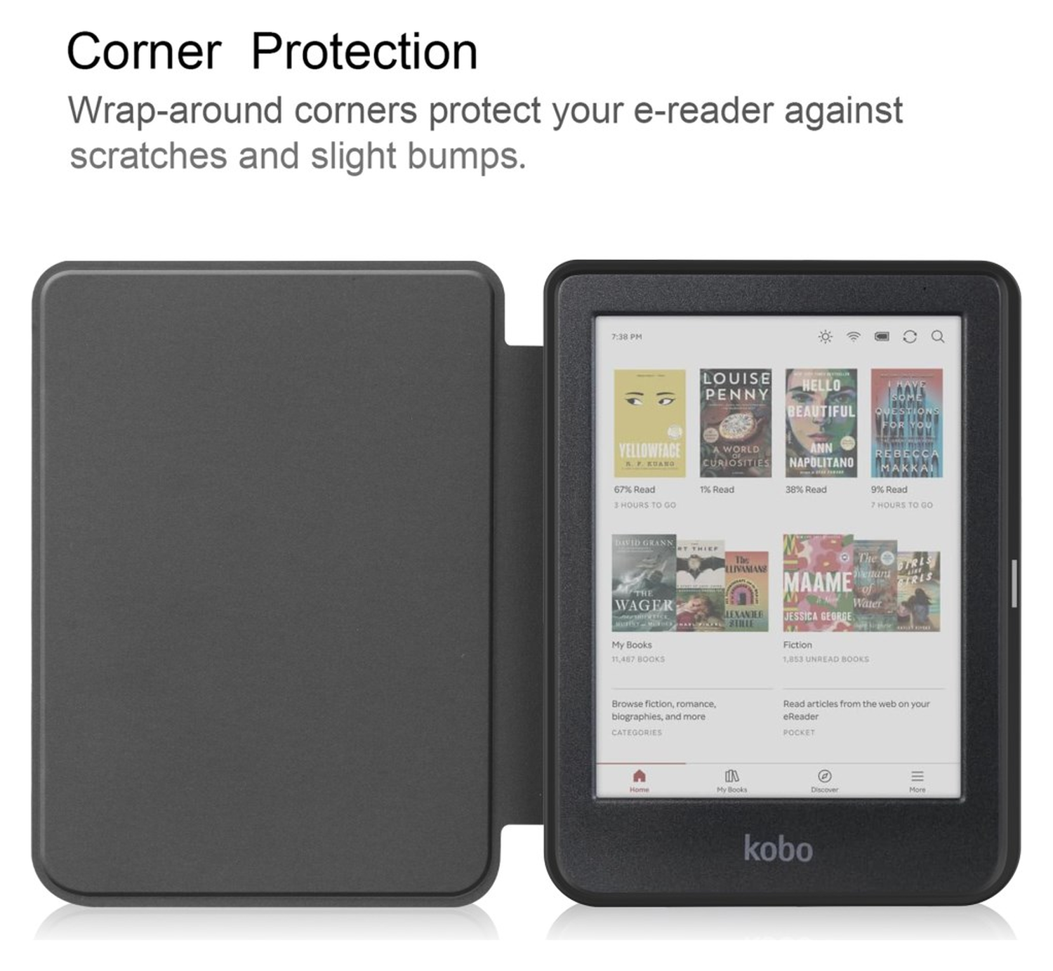 Kobo Clara Colour / Clara BW Hoes Book Case Beschermhoes Zwart afbeelding 3