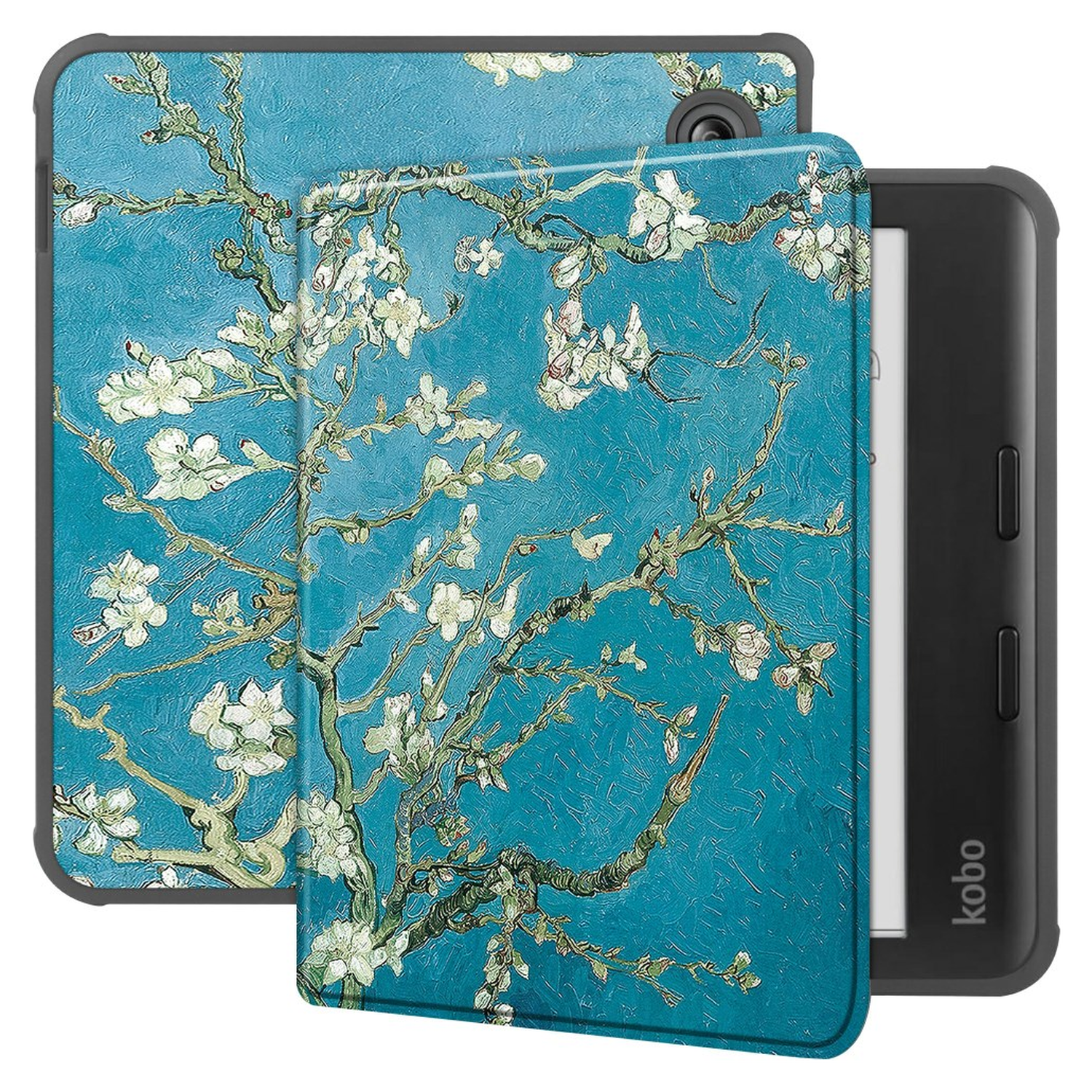 Kobo Libra Colour Hoes Tri-Fold Book Case met Flower Print afbeelding 1