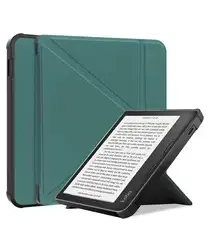 Kobo Libra Colour / Libra 2 Hoes Origami Book Case met Standaard Groen afbeelding