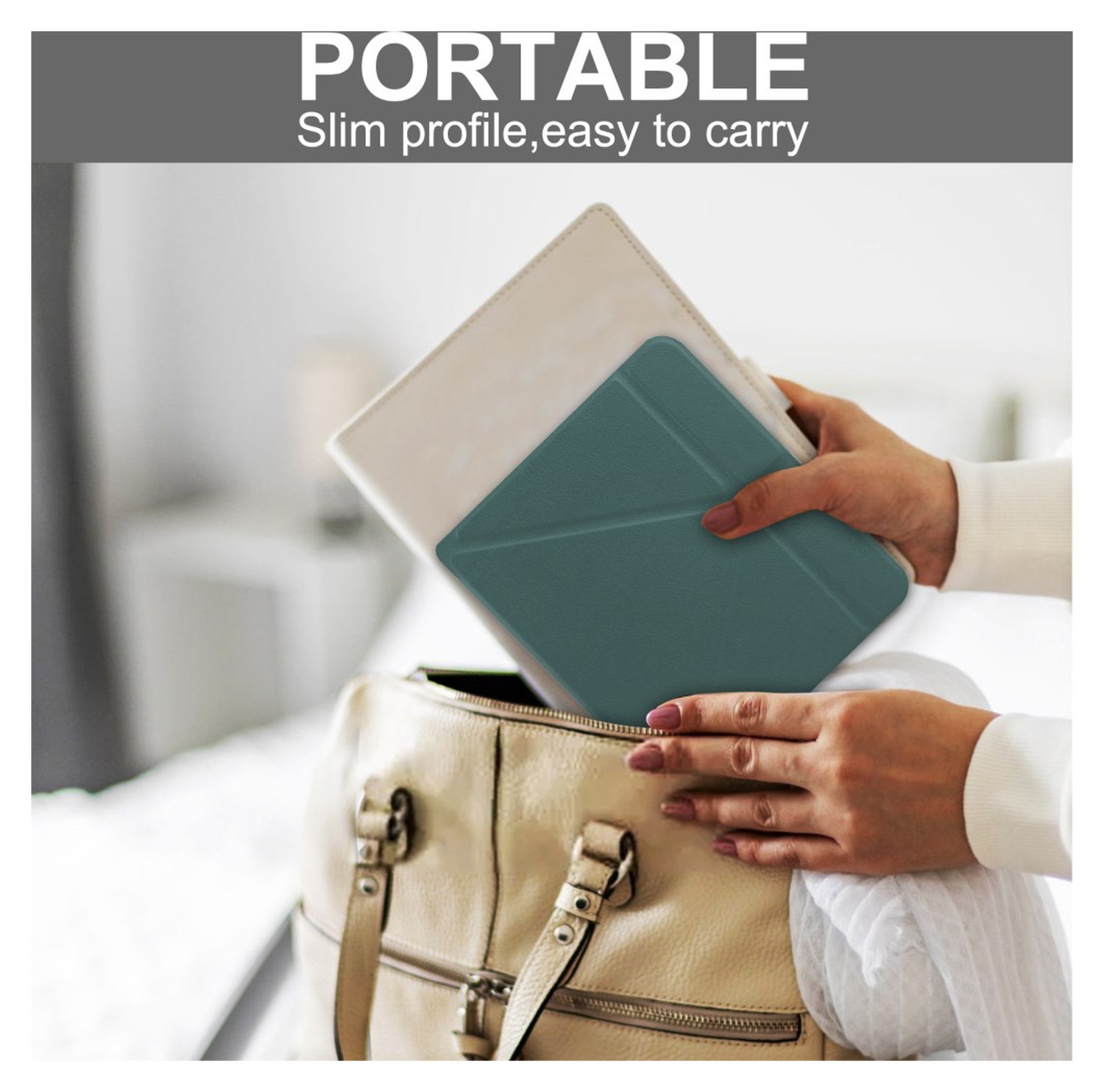 Kobo Libra Colour / Libra 2 Hoes Origami Book Case met Standaard Groen afbeelding 7
