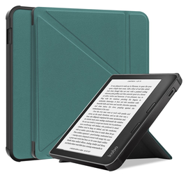 Kobo Libra Colour / Libra 2 Hoes Origami Book Case met Standaard Groen afbeelding