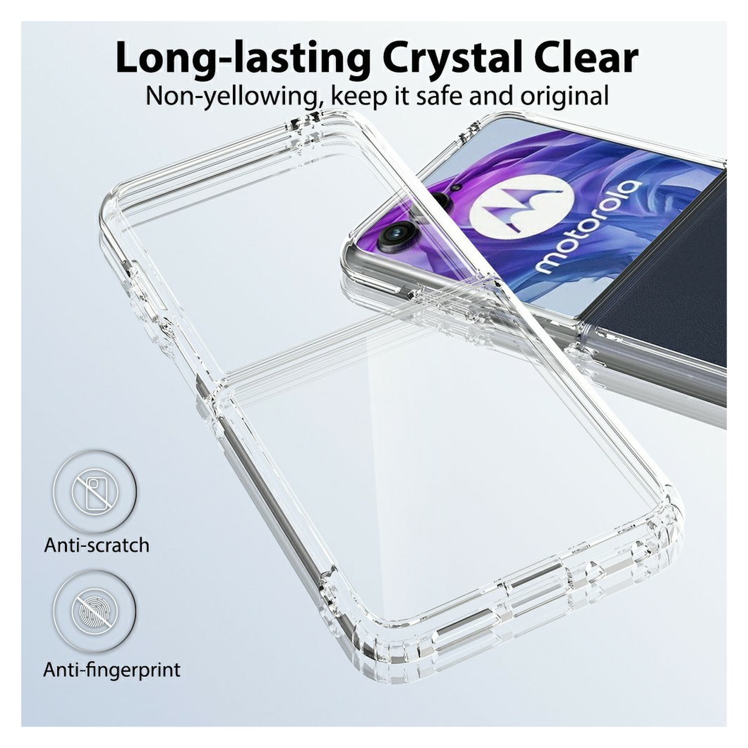 Motorola Razr 60 Ultra Hoesje Acryl Back Cover Transparant afbeelding 3