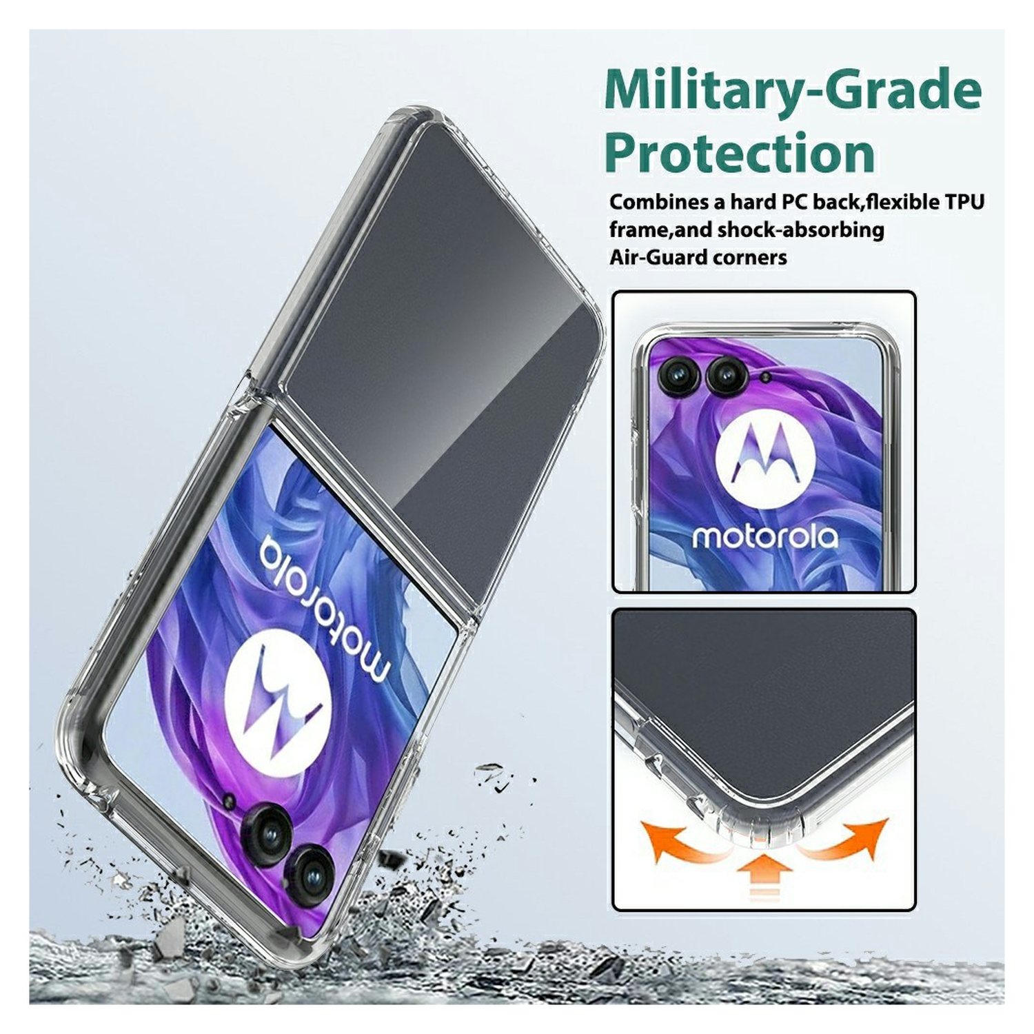 Motorola Razr 60 Ultra Hoesje Acryl Back Cover Transparant afbeelding 4