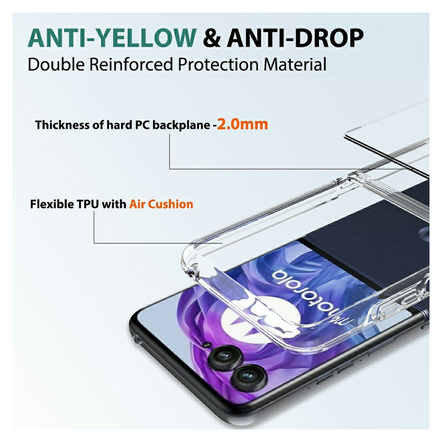 Motorola Razr 60 Ultra Hoesje Acryl Back Cover Transparant afbeelding 5