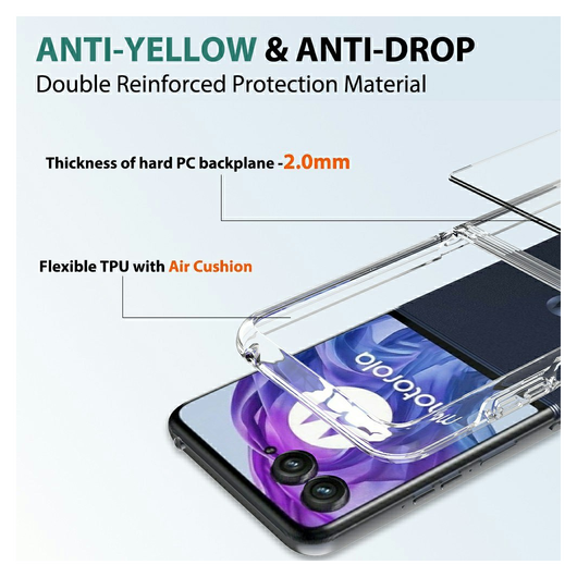 Motorola Razr 60 Ultra Hoesje Acryl Back Cover Transparant afbeelding 5