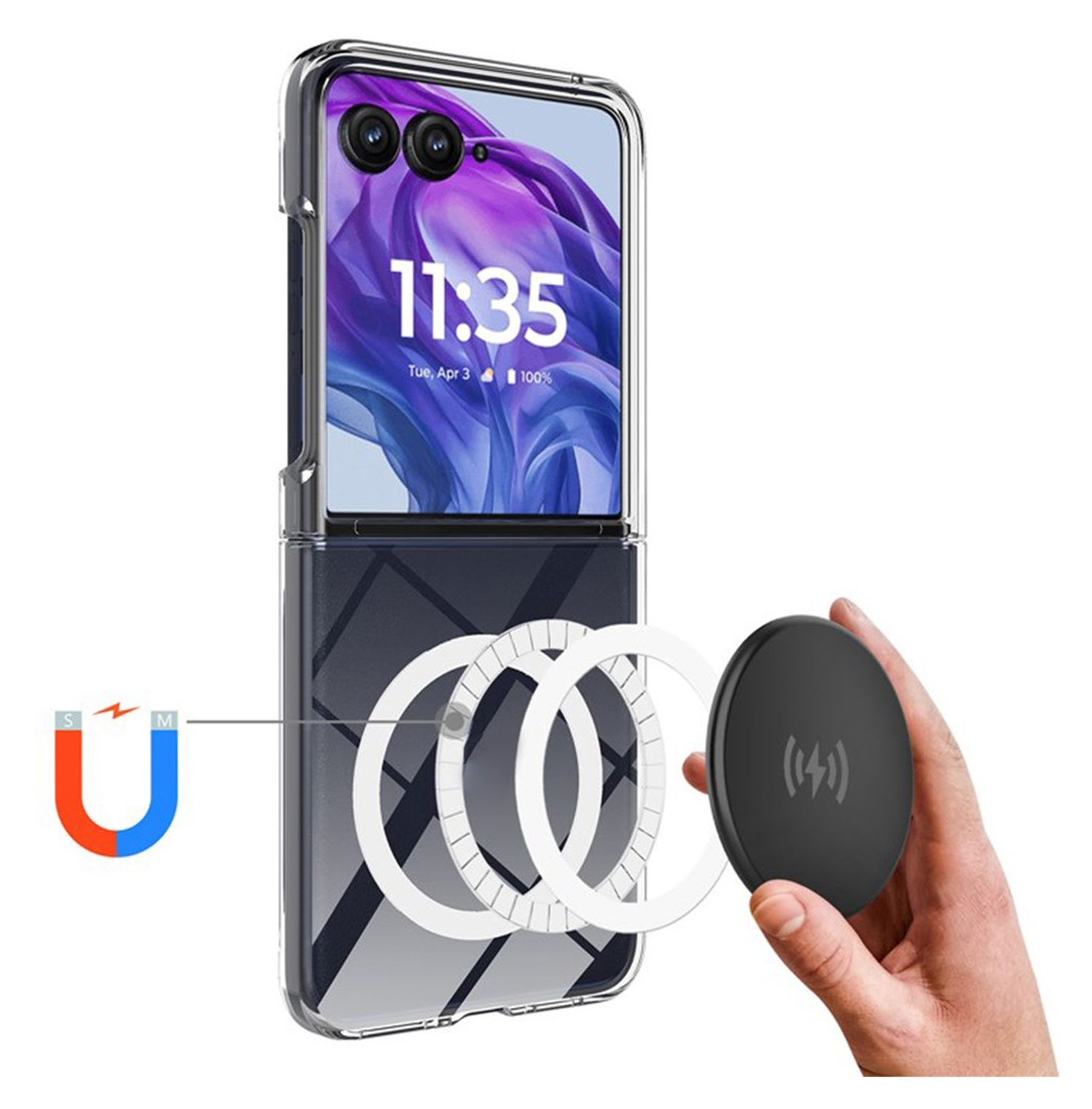 Motorola Razr 60 Ultra Hoesje met MagSafe Acryl Back Cover Transparant afbeelding 2