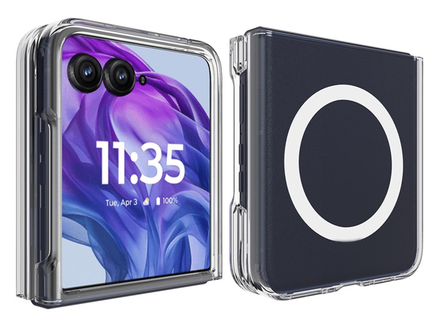 Motorola Razr 60 Ultra Hoesje met MagSafe Acryl Back Cover Transparant afbeelding 6