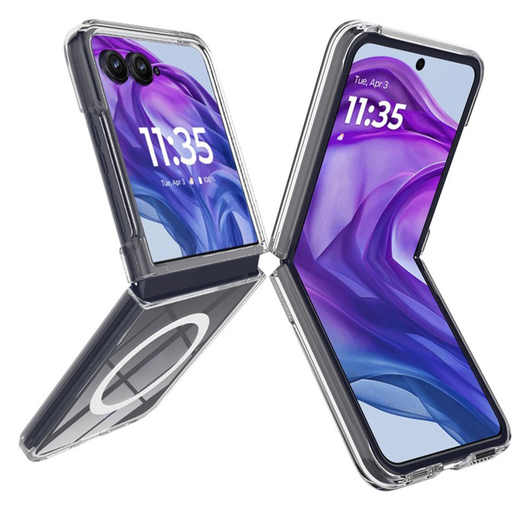 Motorola Razr 60 Ultra Hoesje met MagSafe Acryl Back Cover Transparant afbeelding 1