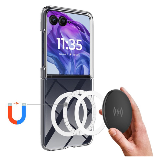 Motorola Razr 60 Ultra Hoesje met MagSafe Acryl Back Cover Transparant afbeelding 2