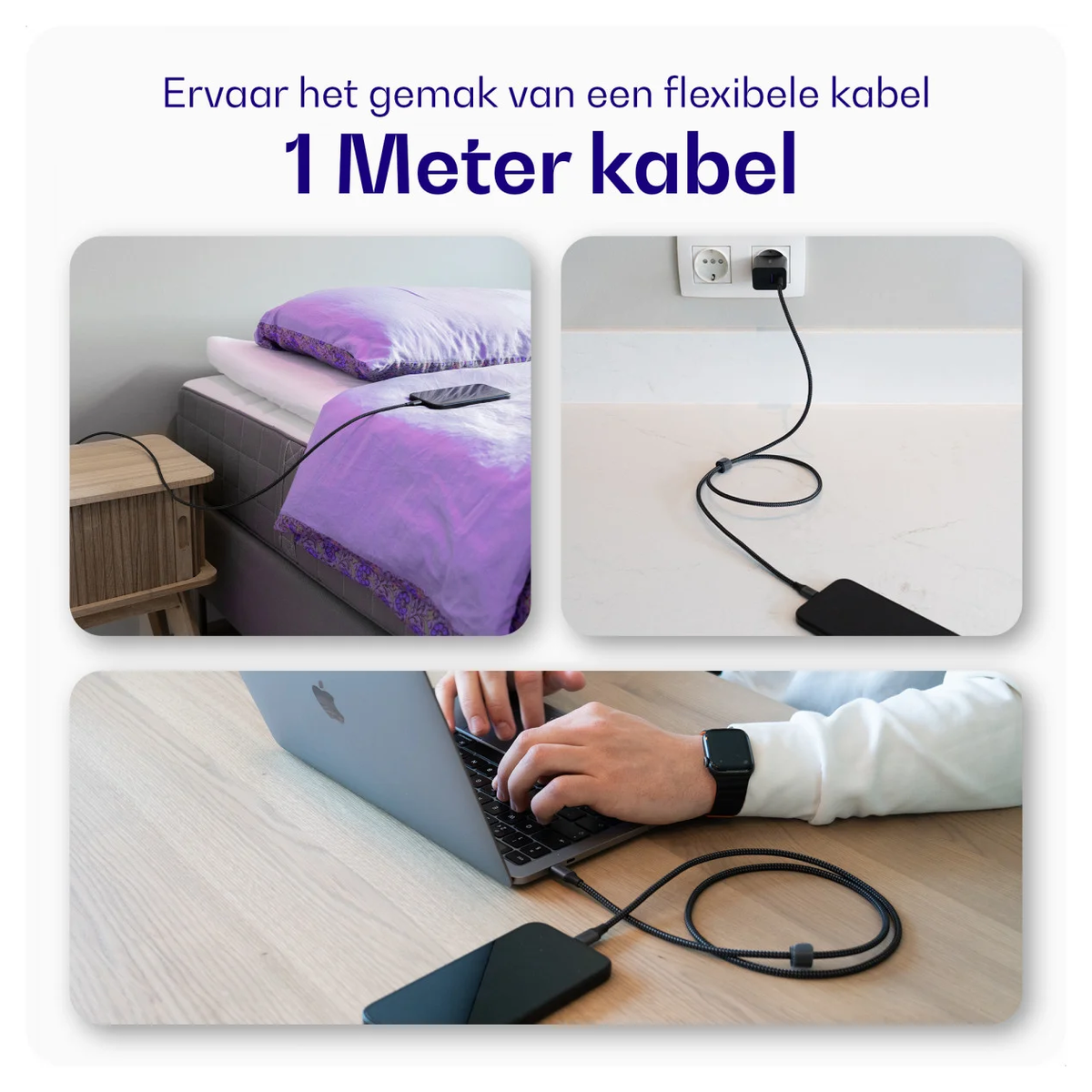 Buddi Power 25W USB-C Oplader met USB-C Kabel 1M Grijs afbeelding 8
