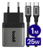 Buddi Power 25W USB-C Oplader met USB-C Kabel 1M Grijs afbeelding 1