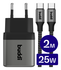 Buddi Power 25W USB-C Oplader met USB-C Kabel 2M Grijs