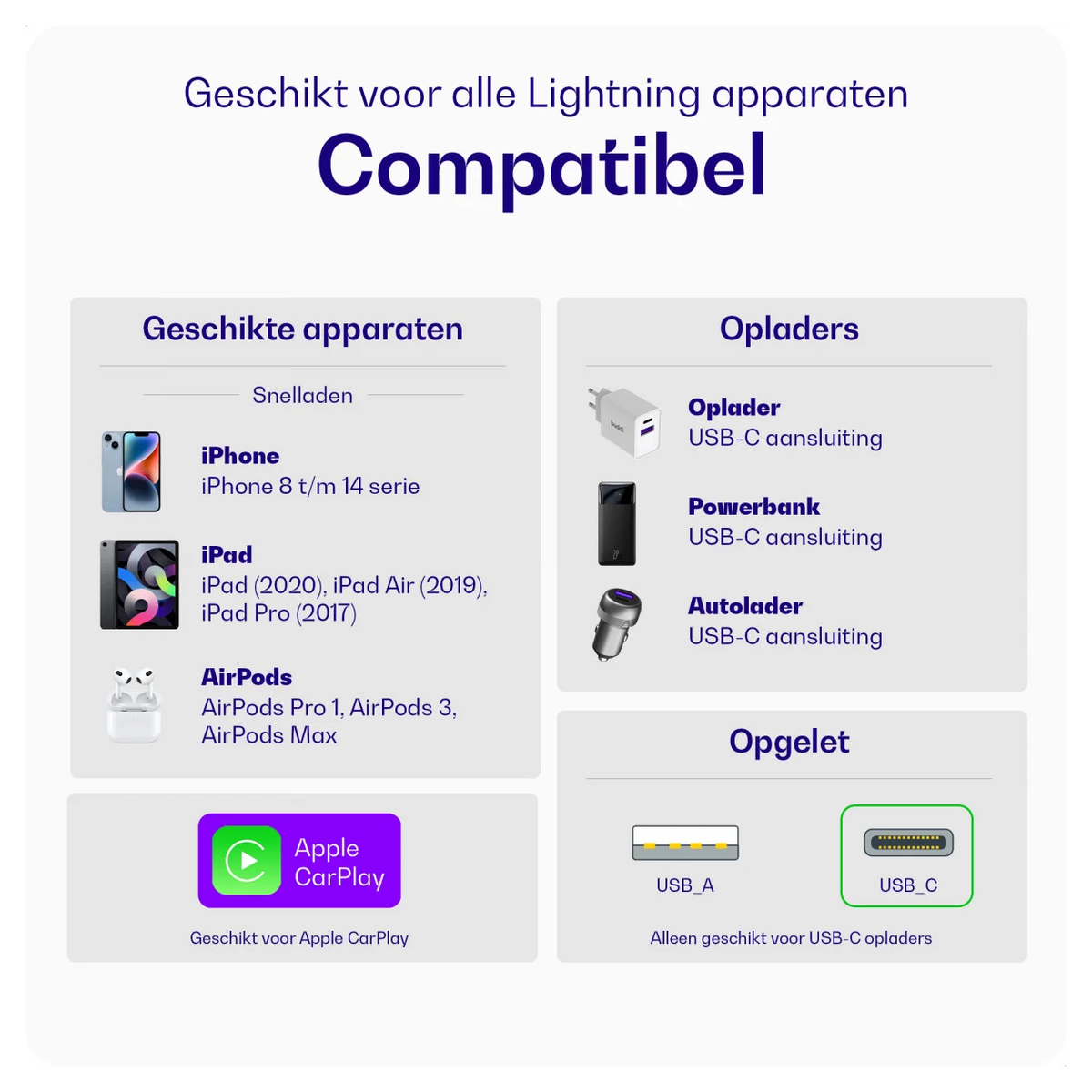 Buddi Power 25W USB-C Oplader met 20W Lightning Kabel 1M Grijs afbeelding 12