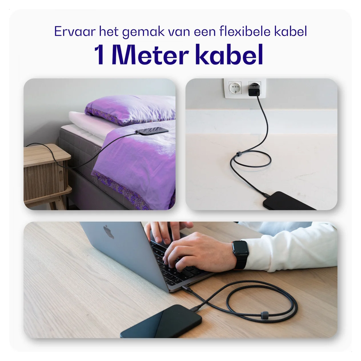 Buddi Power 25W USB-C Oplader met 20W Lightning Kabel 1M Grijs afbeelding 8