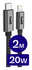 Buddi Power 25W USB-C Oplader met 20W Lightning Kabel 2M Grijs afbeelding 3