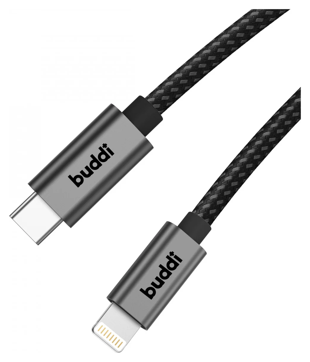 Buddi Power 25W USB-C Oplader met 20W Lightning Kabel 3M Grijs afbeelding 23